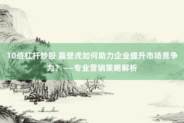 10倍杠杆炒股 赢壁虎如何助力企业提升市场竞争力？——专业营销策略解析