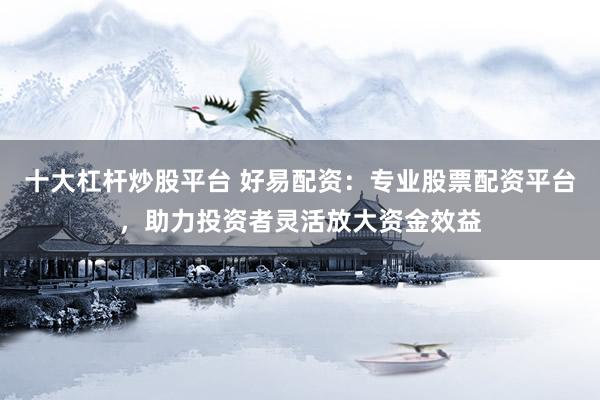 十大杠杆炒股平台 好易配资：专业股票配资平台，助力投资者灵活放大资金效益