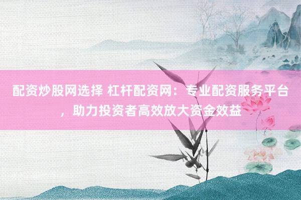 配资炒股网选择 杠杆配资网：专业配资服务平台，助力投资者高效放大资金效益