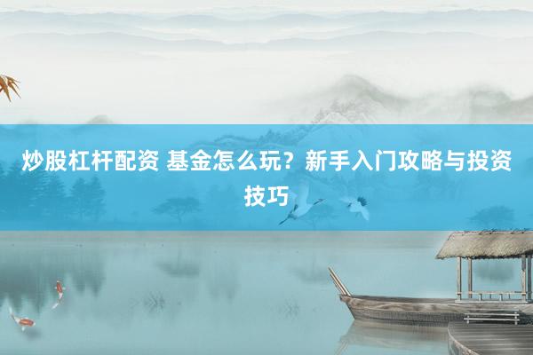 炒股杠杆配资 基金怎么玩？新手入门攻略与投资技巧