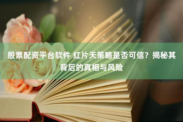 股票配资平台软件 红片天策略是否可信？揭秘其背后的真相与风险