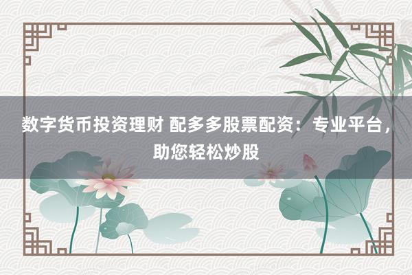 数字货币投资理财 配多多股票配资：专业平台，助您轻松炒股