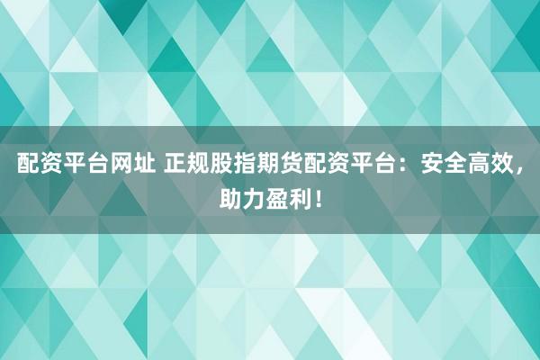 配资平台网址 正规股指期货配资平台：安全高效，助力盈利！