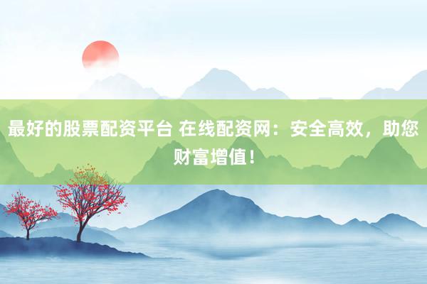 最好的股票配资平台 在线配资网：安全高效，助您财富增值！