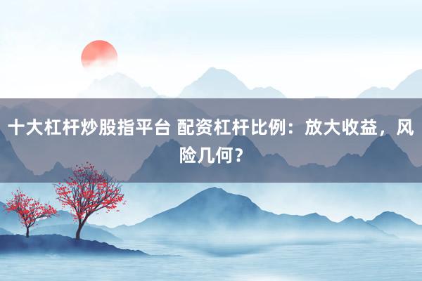 十大杠杆炒股指平台 配资杠杆比例:放大收益,风险几何?